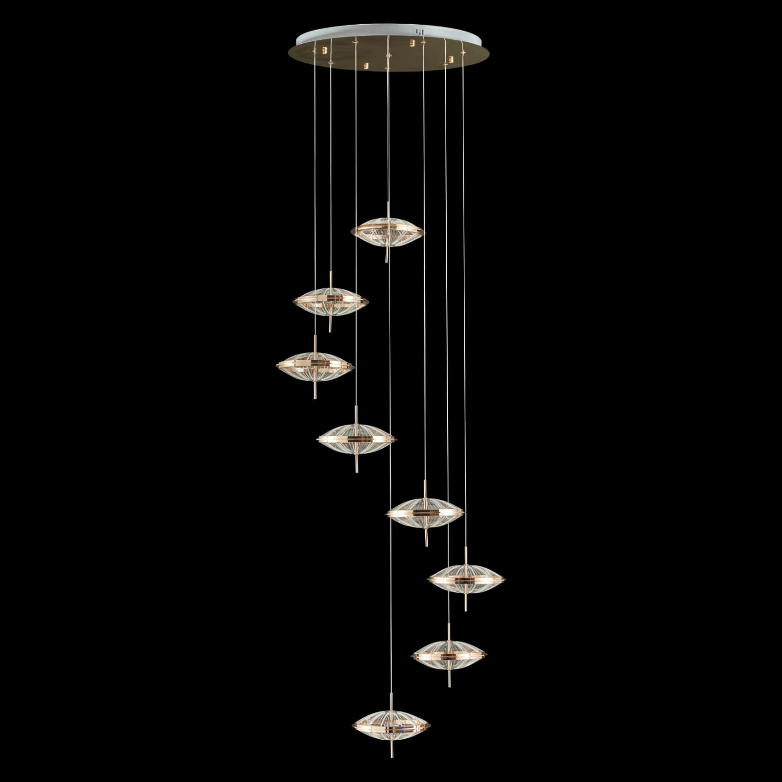 OpalineGlow Double Height Chandelier - Image 2
