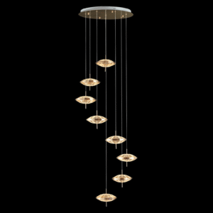 OpalineGlow Double Height Chandelier