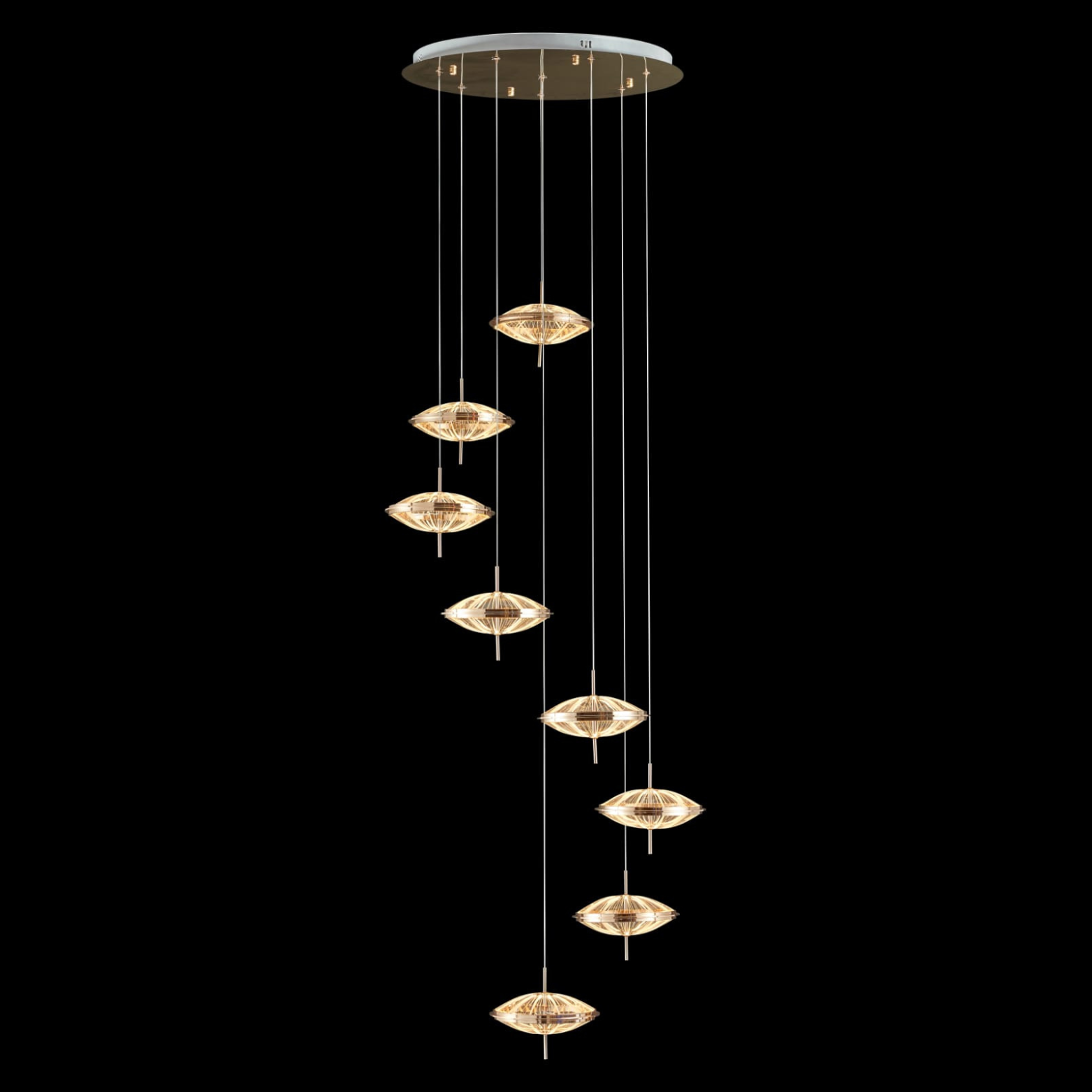OpalineGlow Double Height Chandelier